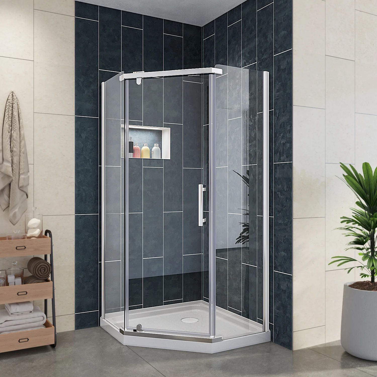 Rainier Deluxe Sliding Tub Shower Door
