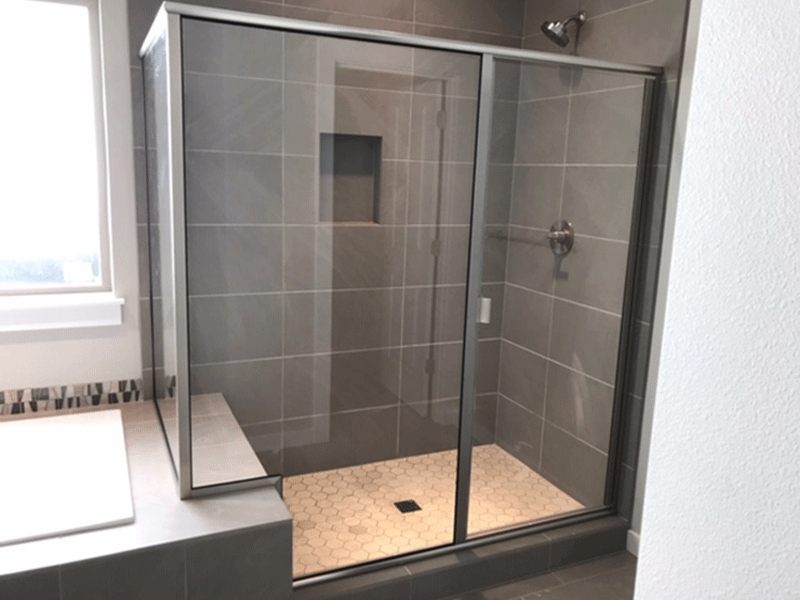 Coastal Framed and Frameless Swing Shower Door with 90 Degree Return Panel