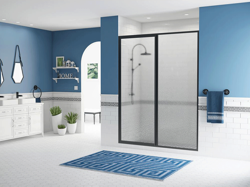 Coastal Framed and Frameless Swing Shower Door with In-Line Panel